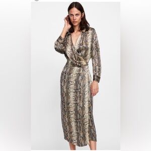 Zara dresses snakeskin maxi dress S